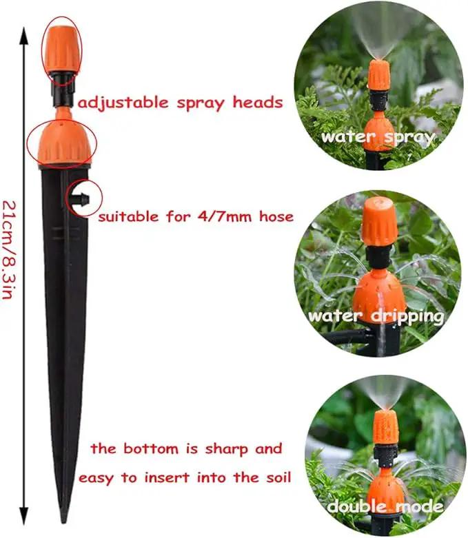 Kalolary 1/4 Inch Drip Irrigation Emitters, 20PCS Micro Spray Irrigation Drippers for 4/7mm Tube Adjustable Water Flow Sprinklers Garden Irrigation Sprayer for Potted Plants Watering System (Orange) by GreenHaven Gardens