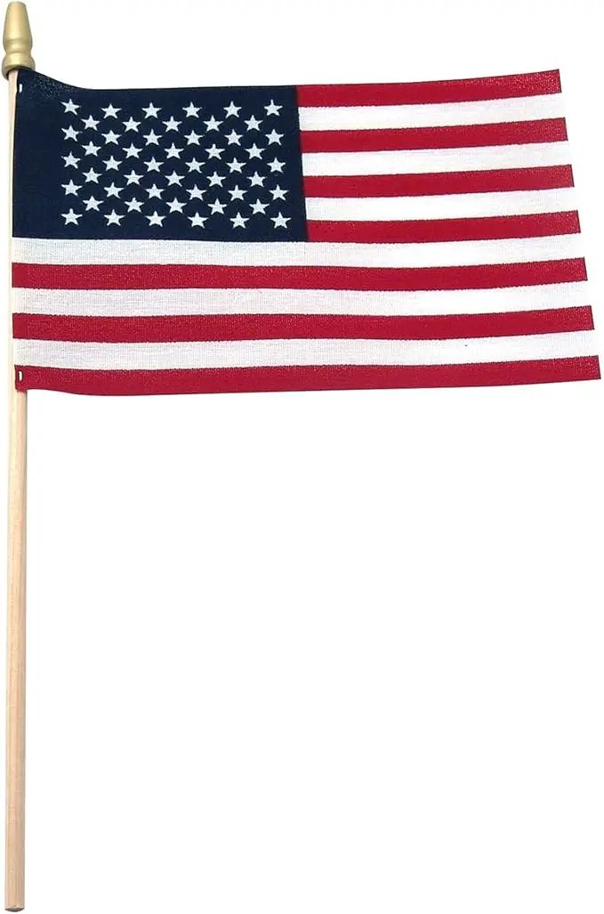 Super Tough Small American Stick Flags 4’’x6’’ | Cotton Outdoor Flag on 10’’ Wooden Stick with Spear Tip | Hand Held Flags Patriotic Decor for Various Holiday Parties and National Flag Day | 500 Pack by GreenHaven Gardens