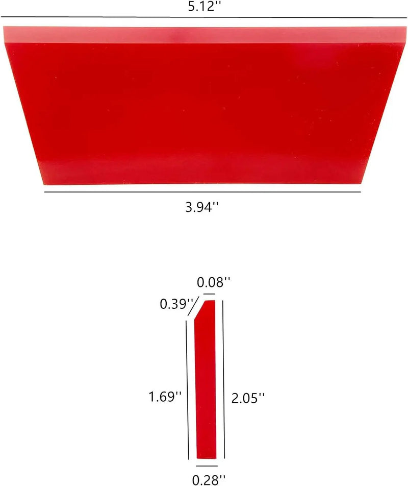 CARTINTS 2pack Squeegee Blades Replacement Mini Squeegee, 5.1x 2 inch, for Cleaning Glass, Shower Door and Car Windows and Screen Printing,Red by GreenHaven Gardens
