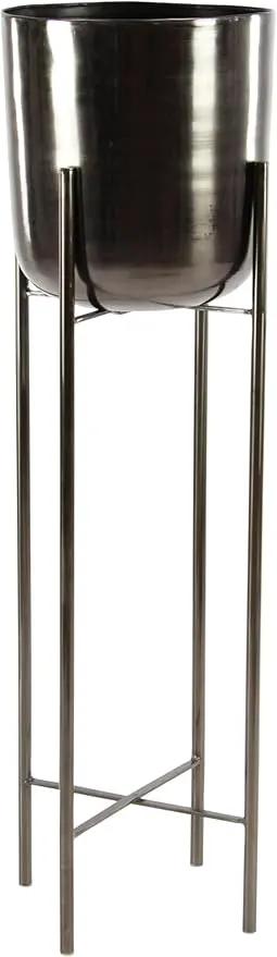 CosmoLiving by Cosmopolitan Metal Indoor Outdoor Planter Dome Large Planter Pot with Removable Stand, Set of 2 Planters 39", 46"H, Black by GreenHaven Gardens