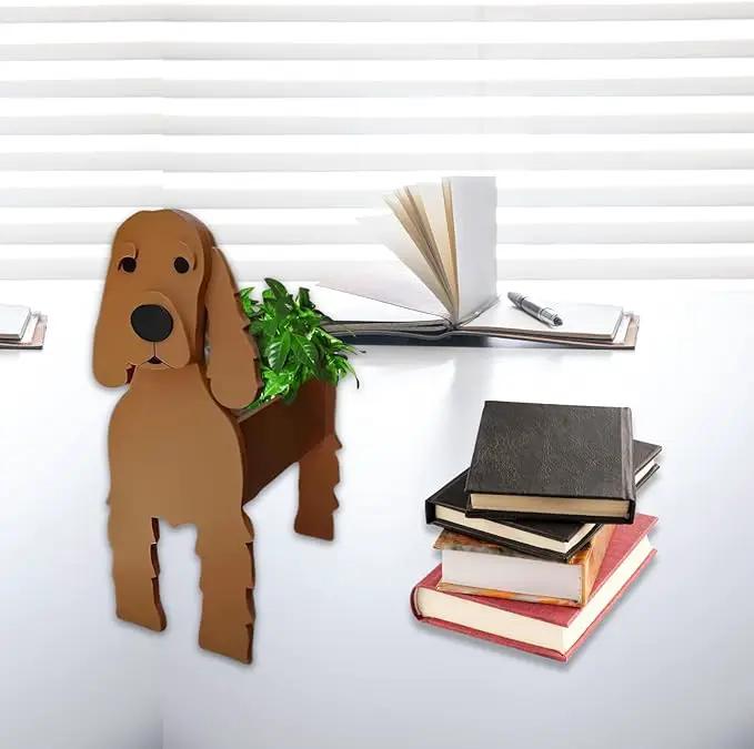 Brown Cocker Spaniel Dog Planter Plant Pots,Cute Garden Dog Flower Planter,Dog Planters Birthday Gifts for Women,Office,Indoor/Outdoor Decor（9.45 * 9.17 * 13.39in） by GreenHaven Gardens
