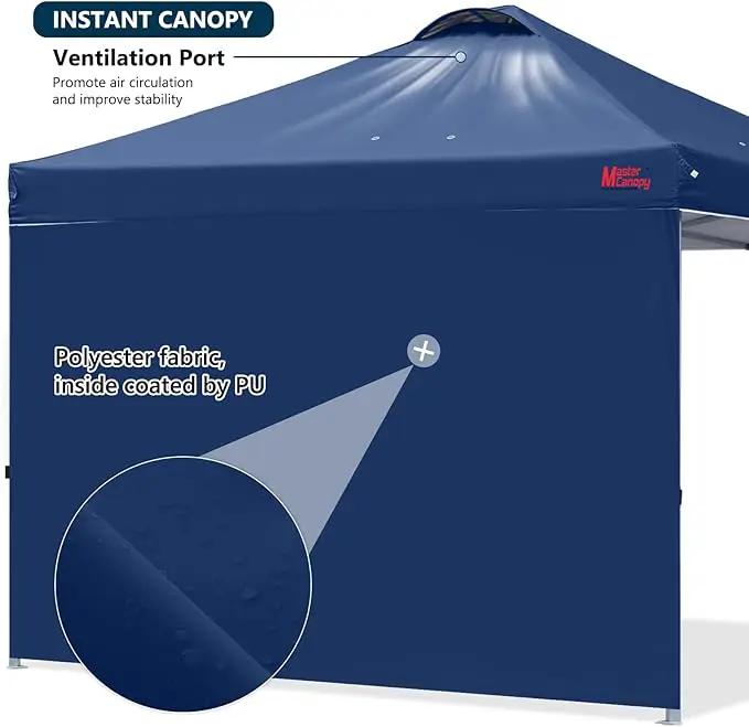 MASTERCANOPY Durable Pop-up Canopy Tent with 1 Sidewall (10'x10',Navy Blue) by GreenHaven Gardens
