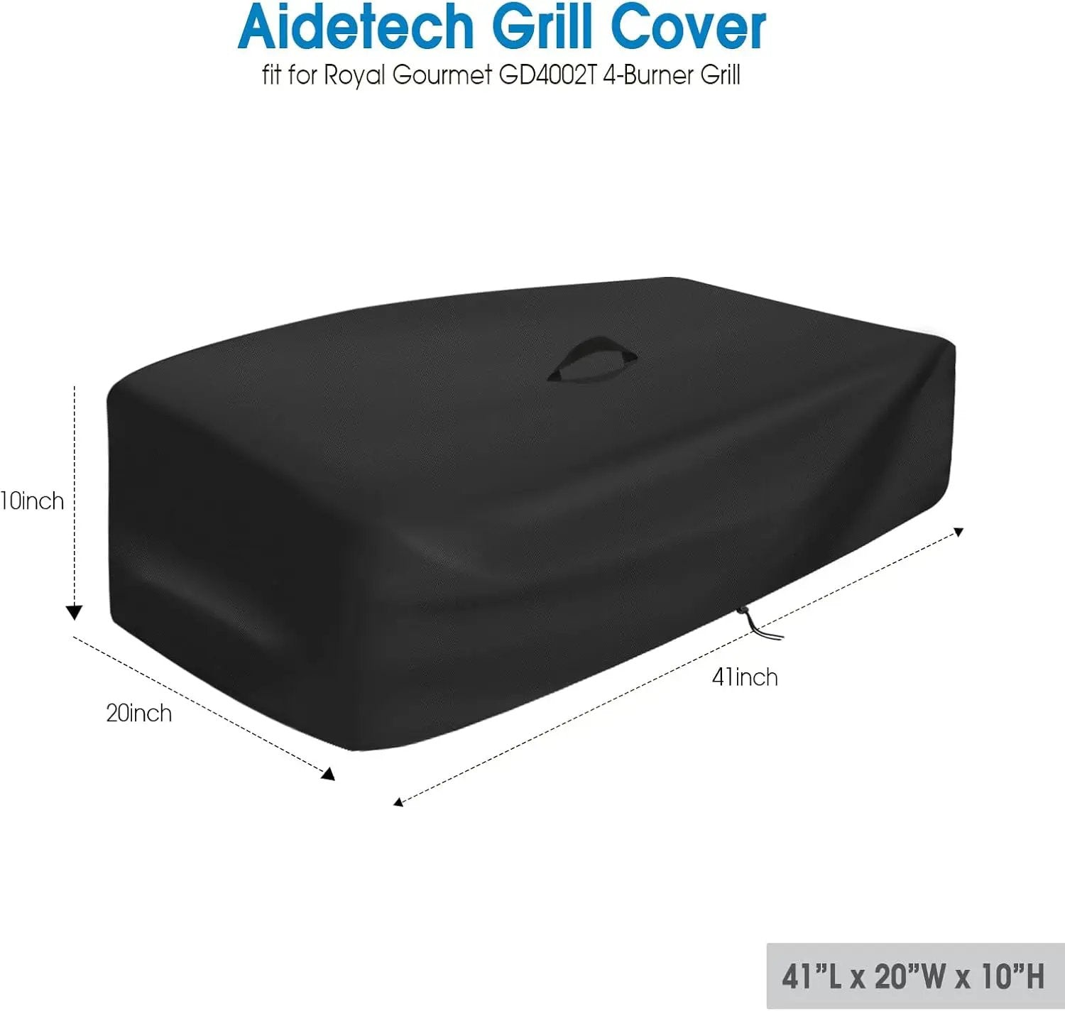 Grill Cover for Royal Gourmet GD4002T 4-Burner Grill, Waterproof Gas Grills Covers for Outdoor BBQ - 41”L x 20”W x 10”H, Black by GreenHaven Gardens