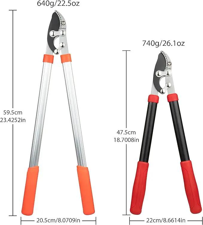 Heavy Duty Garden Lopper Pruning Shears, Aluminum Alloy or Carbon Steel, Tree Branch Cutter with Non-slip Handle, Labor-saving Gardening Tools, Yard, Orchard (Vigorously cut black steel) by GreenHaven Gardens
