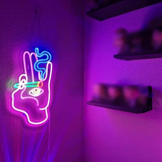 WLHOPE Evil Eye Neon Signs Hand Eye Neon Signs Pink Blue Led Neon Signs for Wall Decor, Hamsa Neon Sign, USB Connectivity Eye Neon Light Signs for Bedroom Game Room Home Bar Pub Cafes Party Gift by GreenHaven Gardens