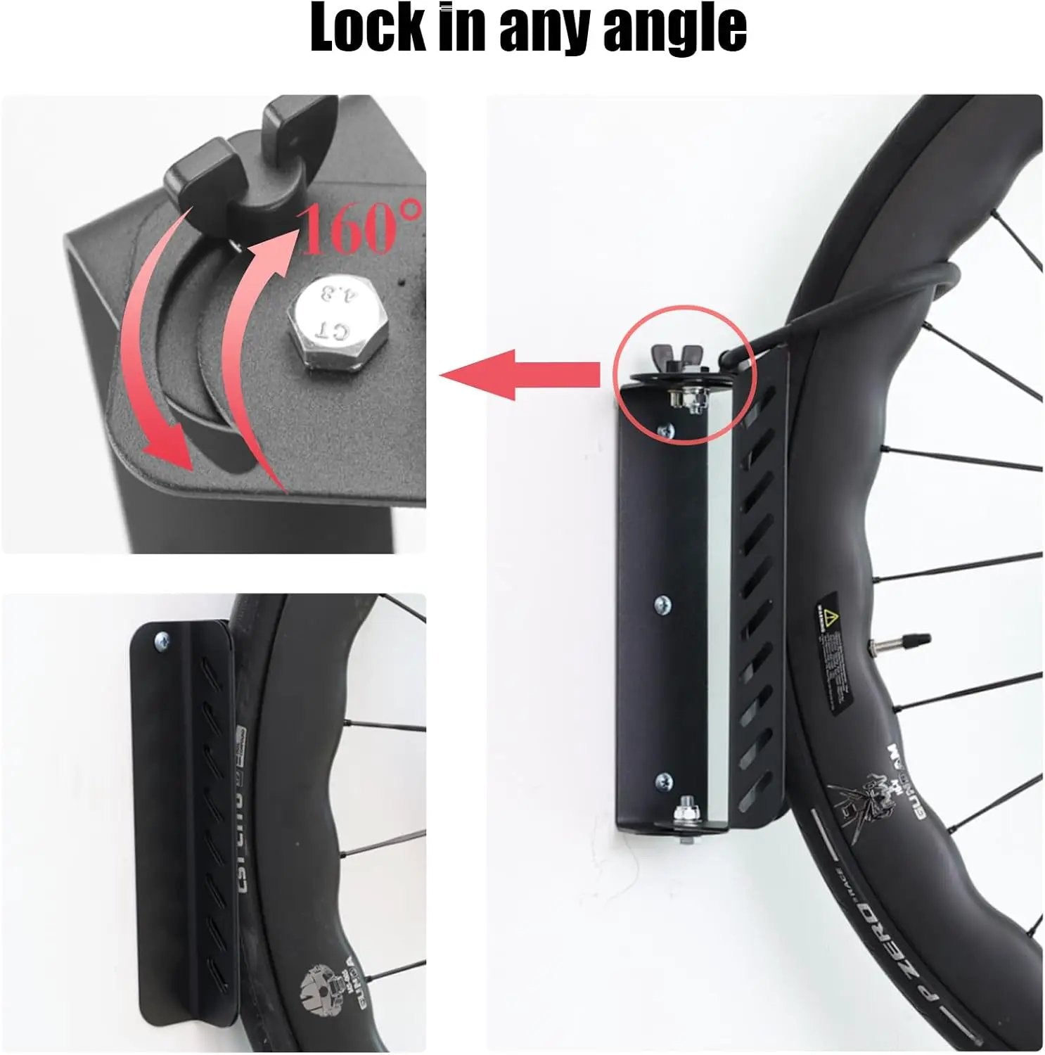 Bike Wall Mount Vertical, Swivel Bike Hangers For Garage, Bike Rack Garage Wall, Bicycle Hooks, Garden Indoor Outdoor Storage, (2Pack) by GreenHaven Gardens