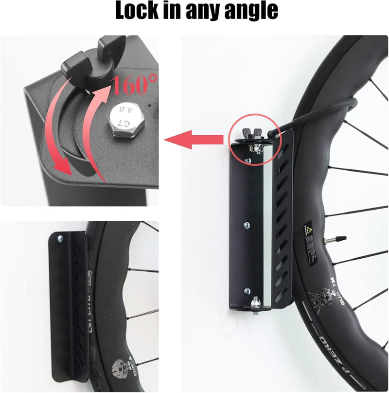 All Metal Bike Wall Mount Vertical, Swivel Bike Hangers For Garage, Bike Rack Garage Wall, Bicycle Hooks, Garden Indoor Outdoor Storage, All Metal (1Pack) by GreenHaven Gardens