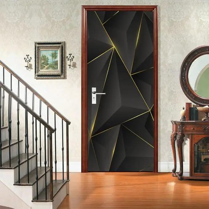 3D Door Sticker Mural - Realistic Black Bubble Theme - Waterproof PVC - Matte Finish - Peel & Stick - Removable - 37.4 x 82.7 inch - For Door & Wall by GreenHaven Gardens