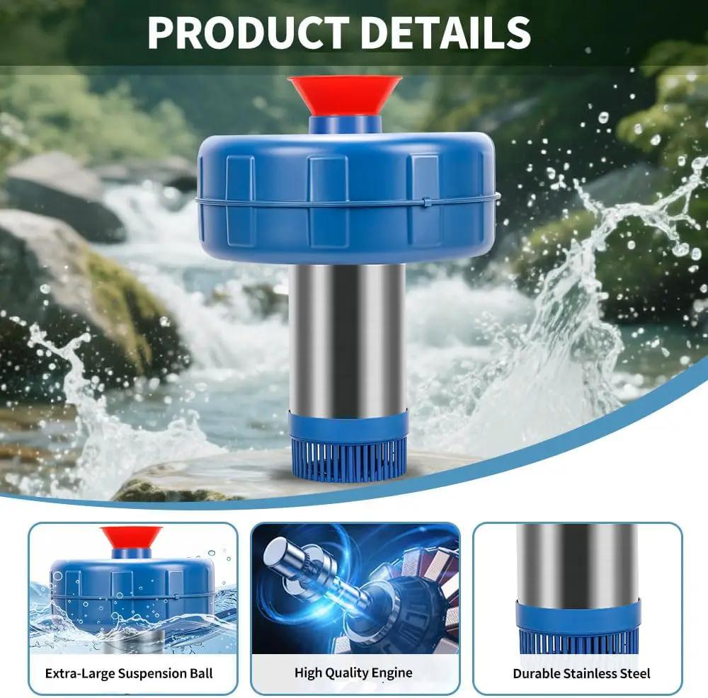 Stainless Steel Pond Fountain Aerator, 1HP 110V Stainless Steel Pond Jet System Fully Automatic Powerful Lake Floating Fountain for Ponds, Lakes by GreenHaven Gardens