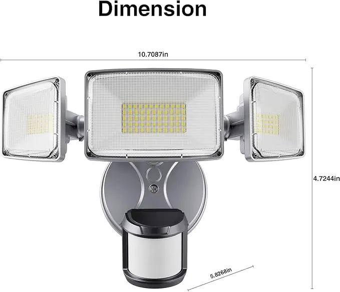 Onforu 75W LED Motion Sensor Outdoor Lights, Dusk to Dawn Flood Light Outdoor Motion Sensor, Hardwired Security Light Floodlights Outside 7500LM 6500K Daylight IP65 Waterproof (Gray) by GreenHaven Gardens