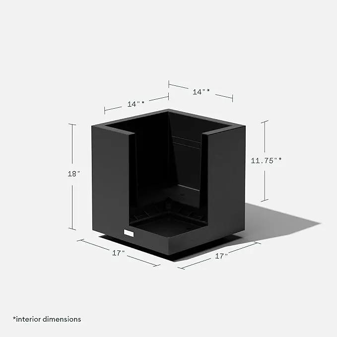 Veradek Block Series Cube Plastic Planter - Large Square Planter for Indoor or Outdoor Patio/Garden | Durable All-Weather Use with Drainage Holes | Modern Décor for Tall Plants, Trees, Flowers by GreenHaven Gardens
