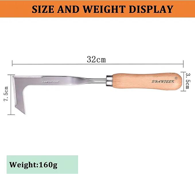 SHANFEEK Crack Weeder Weed Remover Tool for Garden Yard Weed Puller Hoe Gardening Tools Stainless Steel One-Piece Molding(L-Type) by GreenHaven Gardens