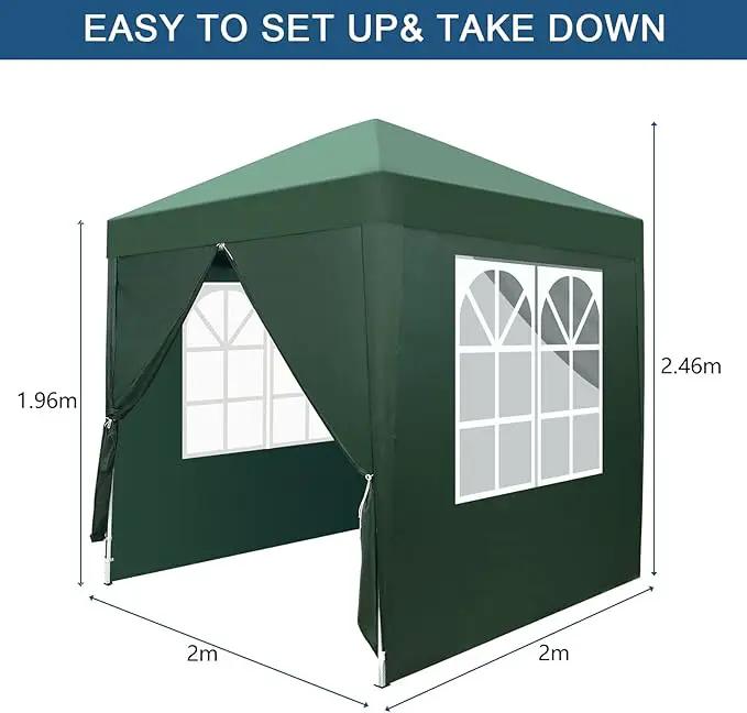 Outvita 6.5x6.5ft Pop Up Canopy Tent, Outdoor Instant Shelter Folding Canopy with 4 Side Walls and Carry Bag for Commercial Events, Party, Backyard BBQ, Camping Green by GreenHaven Gardens