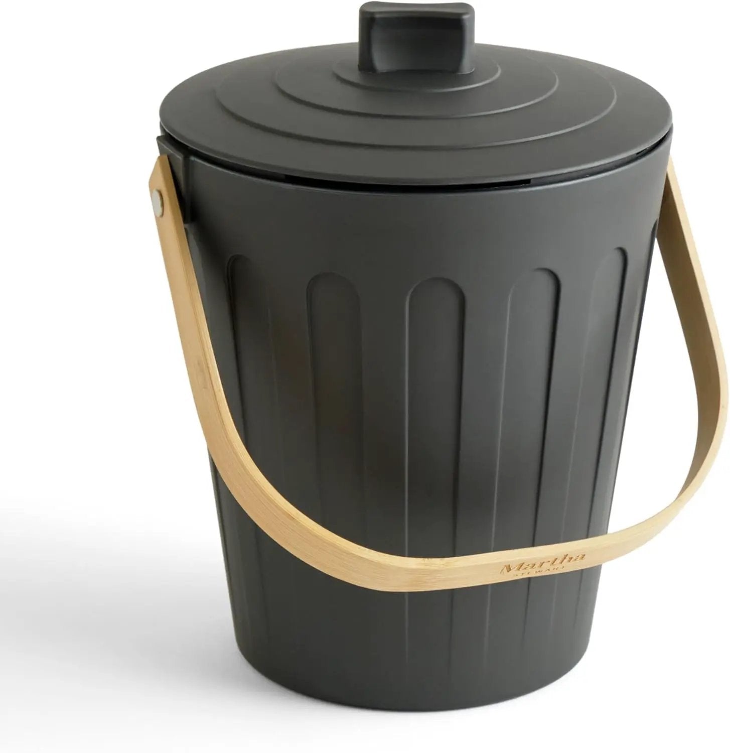 Martha Stewart Indoor Compost Bin | Countertop Composting Bucket for Kitchen | .7 Gallon Capacity | Includes Filter | Plant Based Materials | Charcoal Black by GreenHaven Gardens