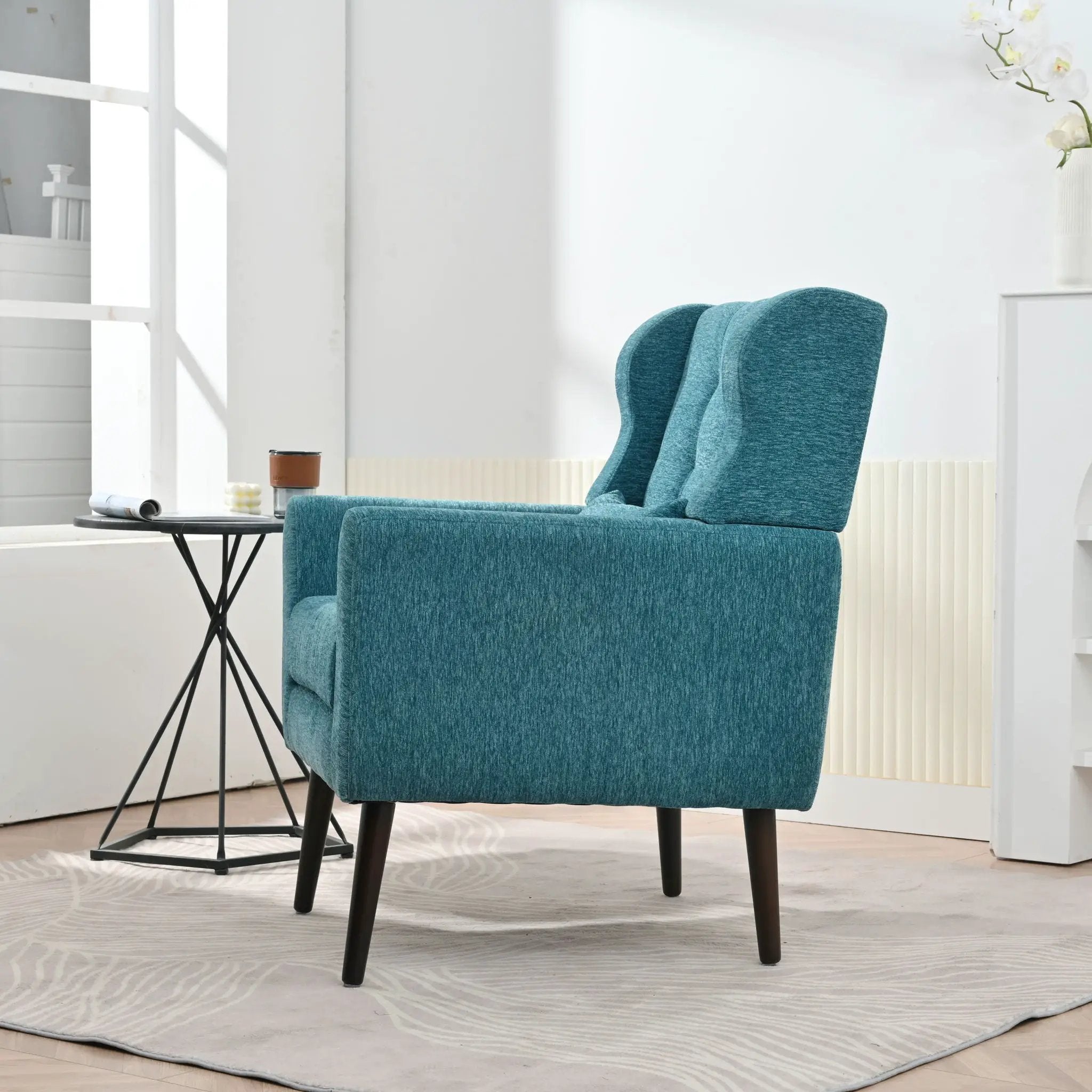 Modern Accent Chair Upholstered Foam Filled Living Room Chairs Comfy Reading Chair Mid-Century Modern Chair With Fabric Lounge Arm Chairs Armchair For Living Room Bedroom by HouseOfZazla