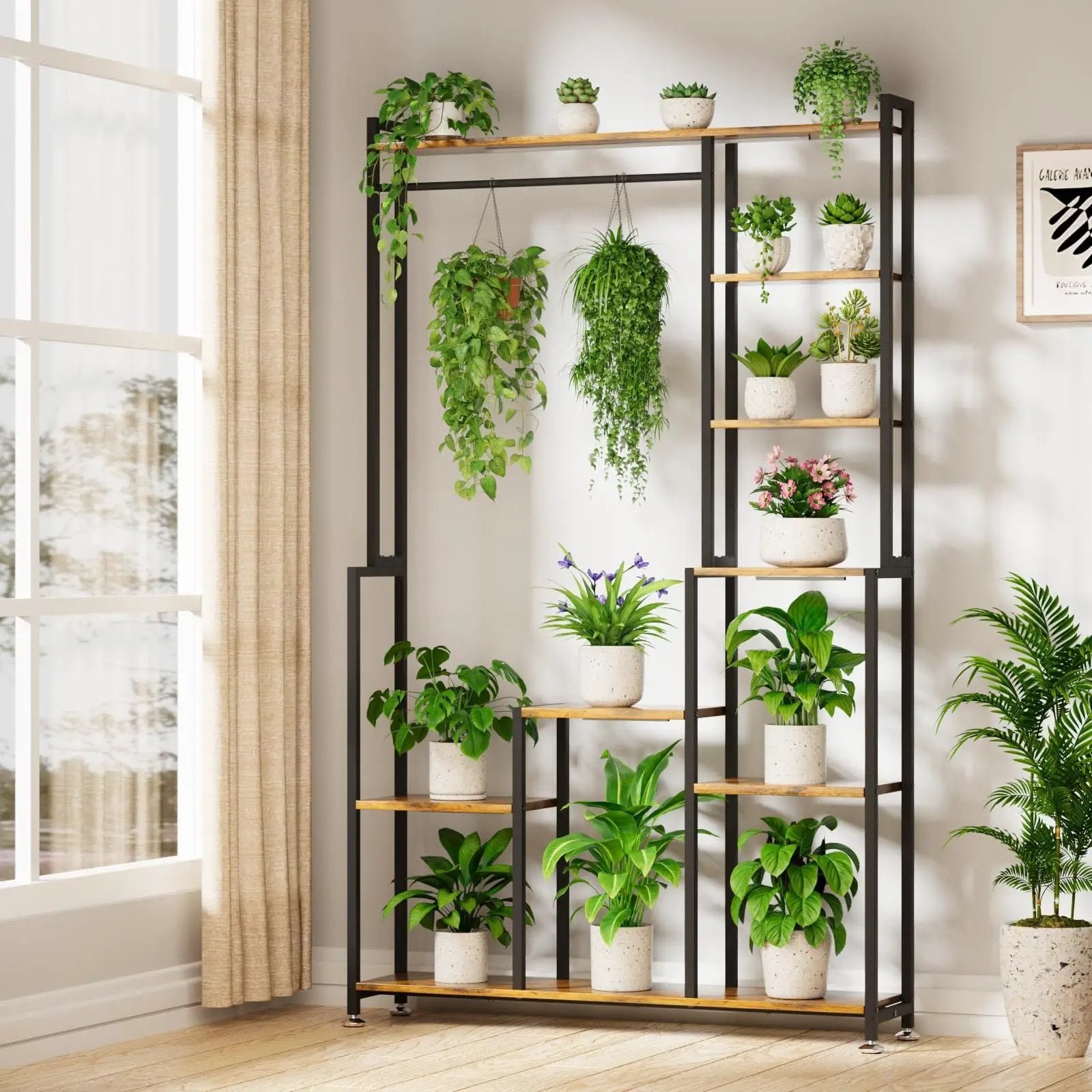 Large Indoor Plant Stand with Grow Light by HouseOfZazla