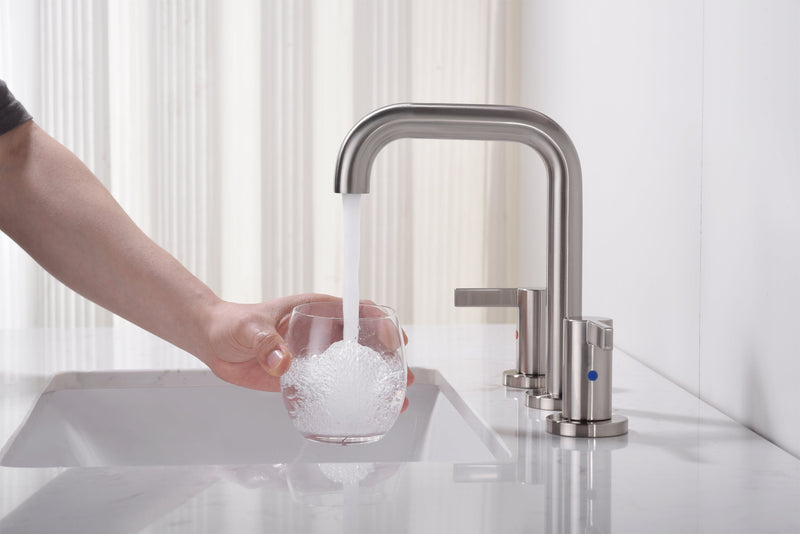Bathroom Faucet For Bathroom Sink With Two Handles, Pop Up Drain And Supply Lines by HouseOfZazla