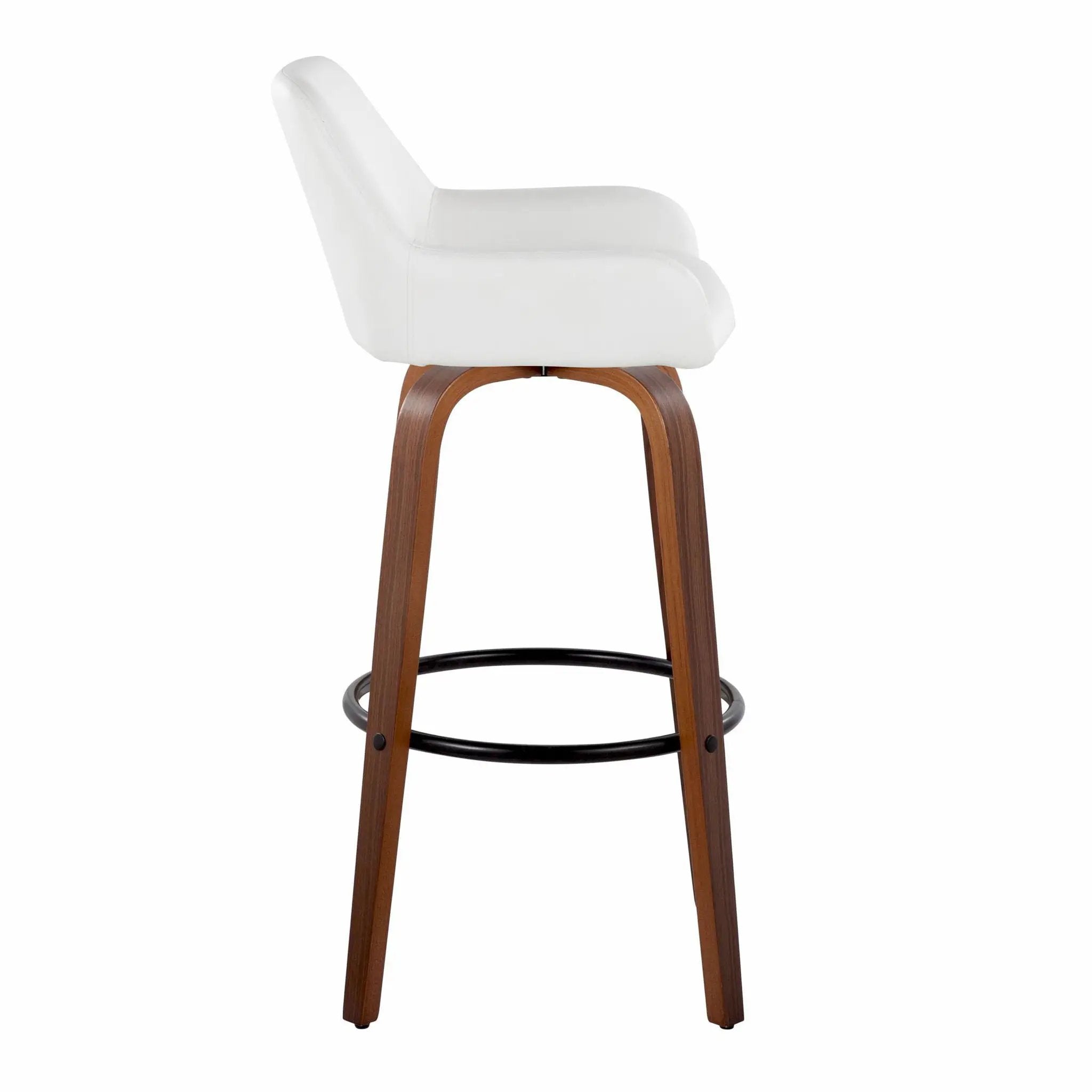 Daniella - Contemporary Fixed Height, Barstool & Swivel And Round Footrest (Set of 2) by HouseOfZazla