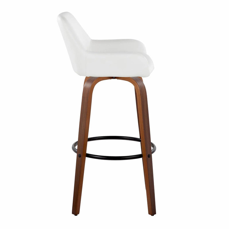 Daniella - Contemporary Fixed Height, Barstool & Swivel And Round Footrest (Set of 2) by HouseOfZazla