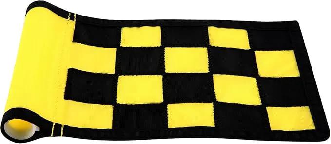 Golf Flag, Solid Nylon and Checkered Training Putting Green Flags, Indoor Outdoor Backyard Garden Portable Target Flags, 8.7inch*6inch (Yellow-Black) by GreenHaven Gardens
