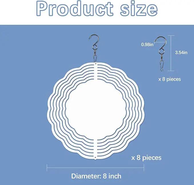 8 Pcs Sublimation Wind Spinner Blanks 8 Inch Bulk Aluminum Metal Sublimation Blanks Product Heat Press Transfer Outdoor Garden Decoration Sublimation Blank Wind Spinners for DIY Gift by GreenHaven Gardens