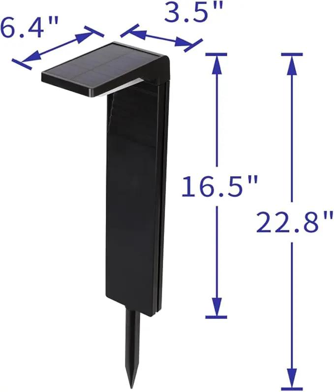 Techko Outdoor Solar L-Shaped Path Lights (2-Pack), Modern Minimal Design, Waterproof IP65, Garden Lights for Landscape, Yard, Walkway, Pathway,Matte Black by GreenHaven Gardens