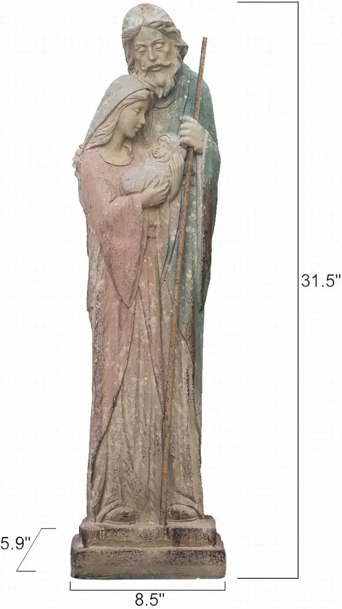 Holy Family Garden Statue Large Catholic Outdoor Sculpture H31.5” Big Sacred St Joseph Tall Virgin Mary Religious Saint Mother of God Outside Yard Lawn Patio Painted Resin by GreenHaven Gardens