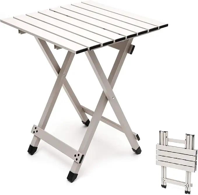 SUNNYFEEL Folding Camping Table - Lightweight Aluminum Portable Picnic Table, 18.5x18.5x24.5 Inch for Cooking, Beach, Hiking, Travel, Fishing, BBQ, Indoor Outdoor Small Foldable Camp Tables by GreenHaven Gardens