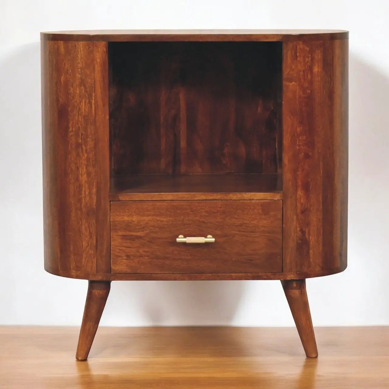 Cortez - T Bar Open Slot Cabinet - Dark Brown by HouseOfZazla