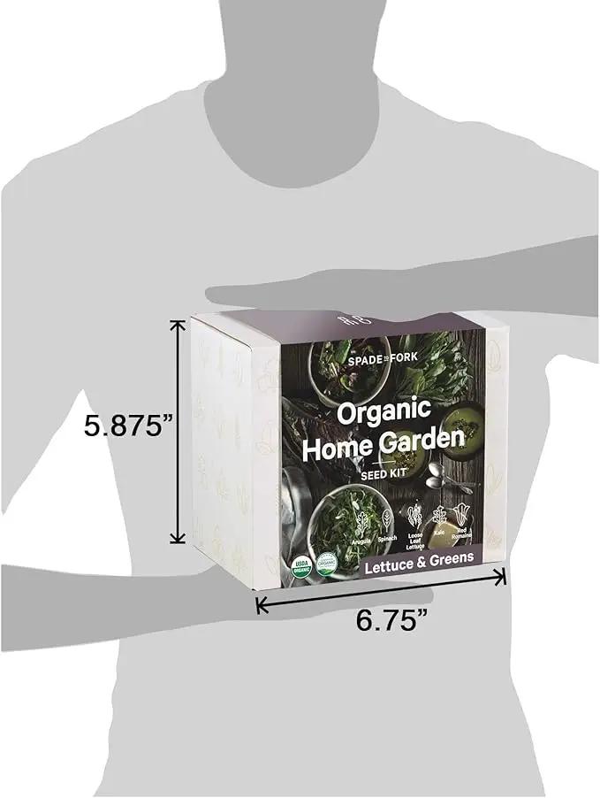Organic Indoor Lettuce & Greens Garden Starter Kit - Certified USDA Organic Non GMO - Includes Spinach, Kale, Red Romaine, Loose Leaf Lettuce Seeds for Planting, Potting Soil, Peat Pots by GreenHaven Gardens