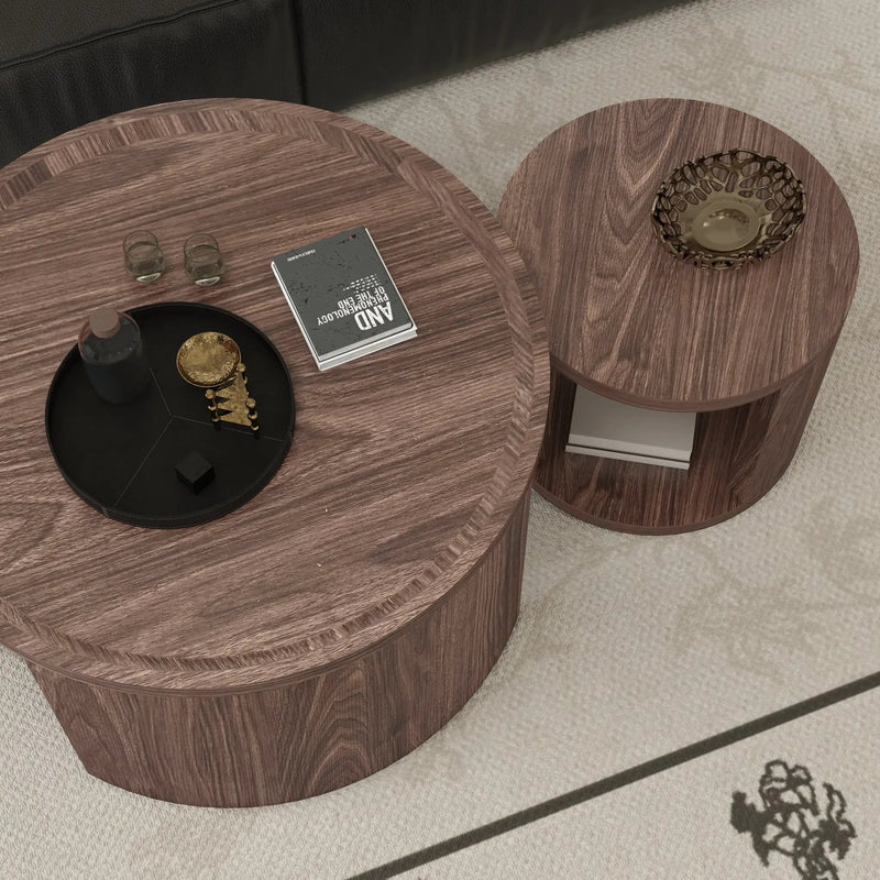 Round Nesting Coffee Table Set of 2 by HouseOfZazla