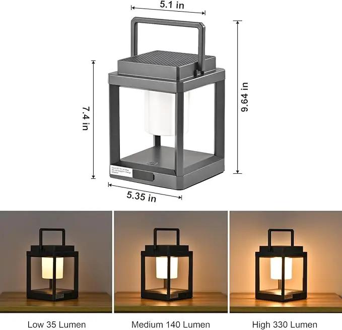 Solar Lantern Outdoor Table Lamp: Portable Waterproof LED Light - Hanging Rechargeable Lights for Patio Camping by GreenHaven Gardens