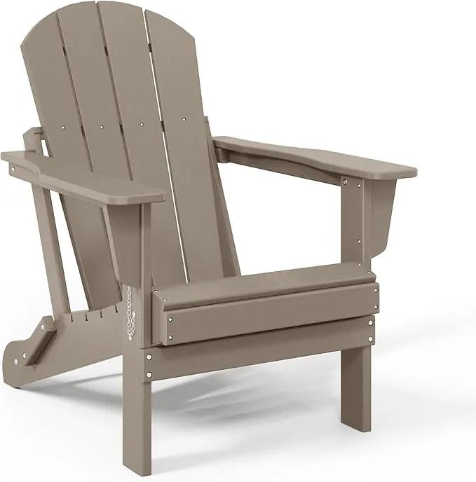 Westin Outdoors Laguna WO Outdoor Adirondack Folding Patio Chairs 8 PCS Set Retro Beach Aesthetic for Backyard, Lawn, Patio, Deck, Garden, Weather Resistant Polyethylene Plastic Lounger (W W) by GreenHaven Gardens