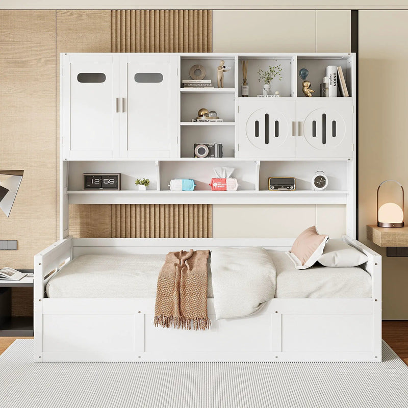 Daybed With All-In-One Cabinet And Shelf by HouseOfZazla