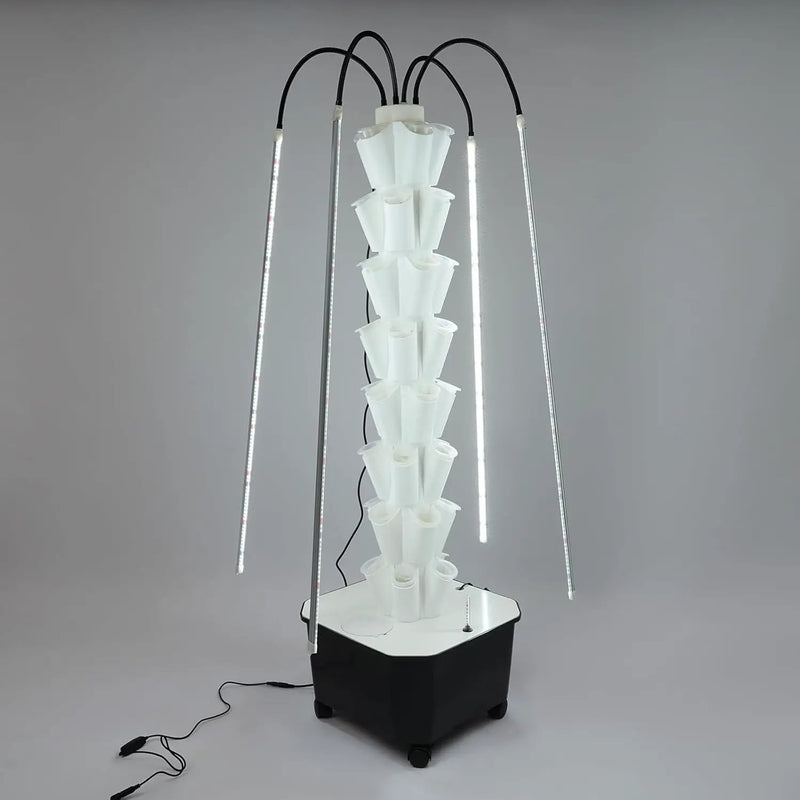 Hydroponic Growing Tower System Kit, 40-Plant Vertical Hydroponics Garden Tower with LED Grow Light, for Outdoor Indoor Herbs Fruits Vegetables Smart Garden Planter Kit by GreenHaven Gardens