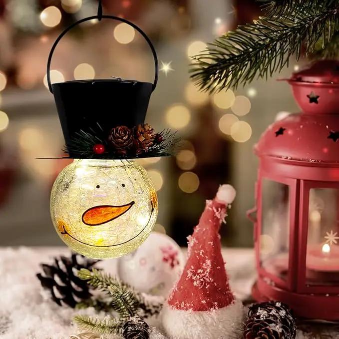 Starsoul Snowman Solar Lanterns, Christmas Outdoor Hanging Lantern Waterproof Decorative Snowman Lamps Decor for Garden, Patio, Yard, Porch, Xmas Holiday Party Decor (Pinecone) by GreenHaven Gardens