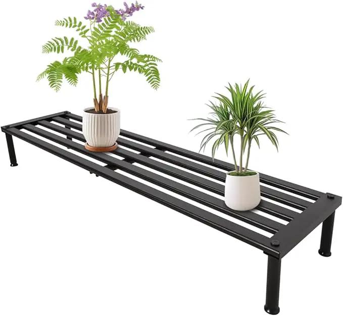Metal Plant Stand, Rust-proof Aluminum Display Rack, Plants Display Stands Decoration Racks for Living Room Garden Balcony Patio (Ebony, 41.3Inch Low Leg) by GreenHaven Gardens