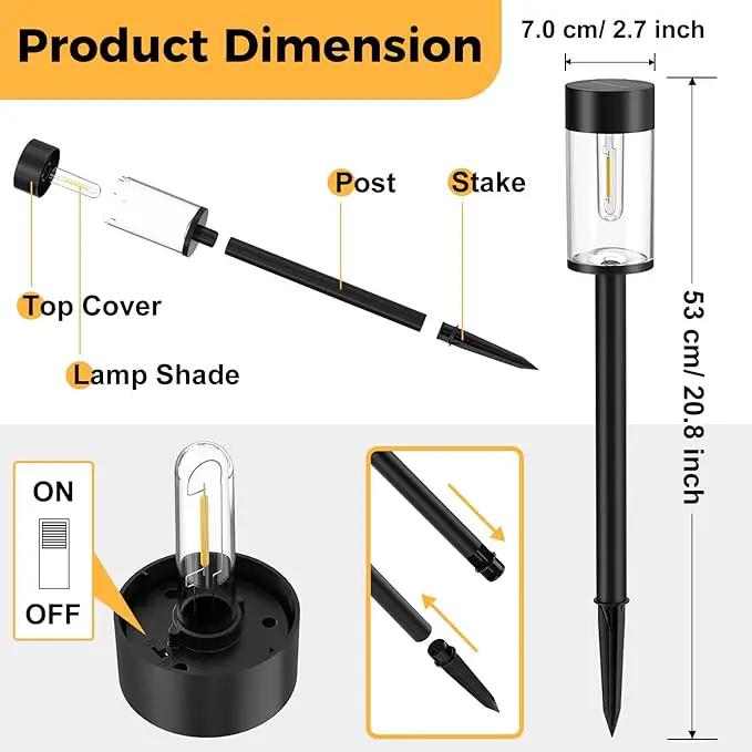 Woolmug Solar Pathway Lights, 2 Pack Waterproof LED Solar Lights Outdoor, Auto On/Off Garden Light for Path Walkway Outside Yard(Warm White) by GreenHaven Gardens