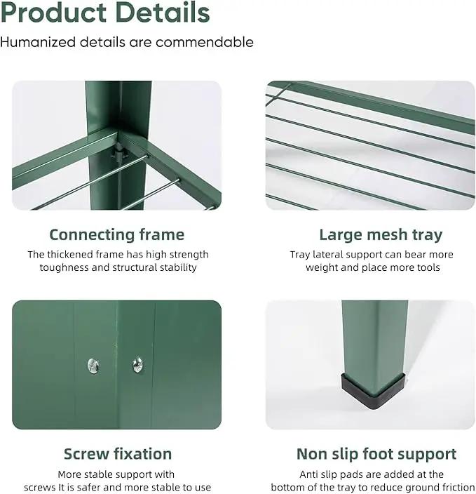 Raised Garden Bed, Elevated Planter Green Metal Plant Box with Legs Standing Garden Stand Drainage Holes Green (Green 40" L x 11" W x 31" H) by GreenHaven Gardens