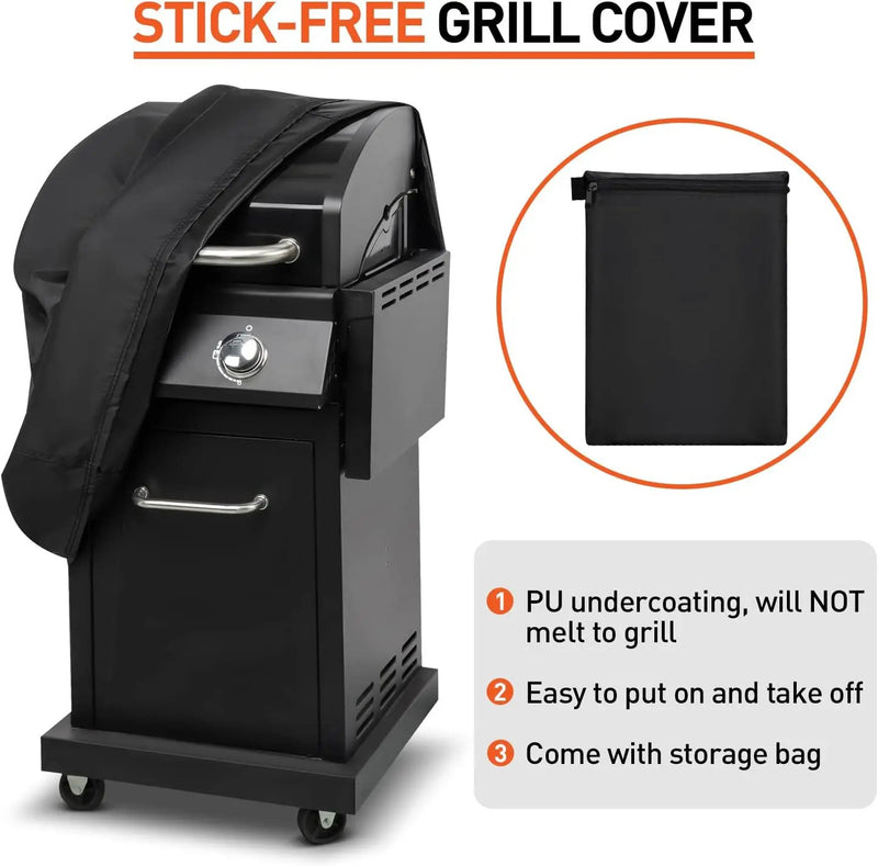 Small Grill Cover 32 Inch, Heavy Duty Waterproof 2 Burner BBQ Gas Outdoor Barbecue Cover, Compatible with Weber Char Broil Nexgrill Grill with Collapsed Side Tables by GreenHaven Gardens
