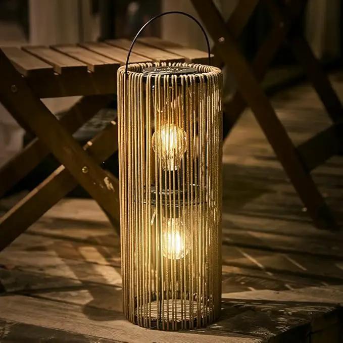 Solar Lanterns Outdoor Waterproof Hanging Rattan Weaving Solar Garden Lanterns Solar Powered with Handle,Decorative Retro Rattan Lights for Garden / Yard / Patio / Porch. by GreenHaven Gardens