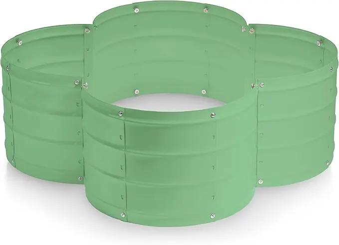 Galvanized Raised Garden Beds Outdoor // 3×3×1 ft Planter Raised Beds for Gardening, Vegetables, Flowers // Large Metal Garden Box (Light Green) // Patented Tool-Free Design by GreenHaven Gardens