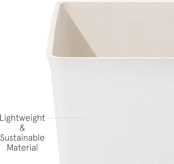 LA Jolie Muse 30 inch Tall White Planters Set of 2,Indoor/Outdoor Rectanglar Large Planters,V Shaped Taper Planters for Front Door. by GreenHaven Gardens