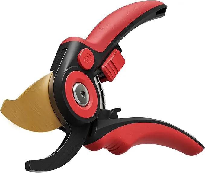 FLORA GUARD Bypass Pruning Shears 8.2" – Ultra Sharp SK5 Steel Blades with Titanium Coating, Ergonomic Rubber Handle Hand Pruners for 3/4" Branch Cutting, Garden Shears for Yard & Fruit Trees by GreenHaven Gardens