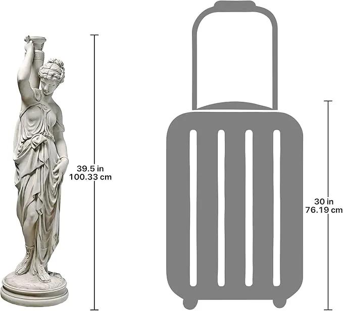 Design Toscano Dione the Divine Greek Water Woman Indoor/Outdoor Garden Statue, Grande, 38 inches tall, Cast Stone Resin, Antique Stone Finish by GreenHaven Gardens