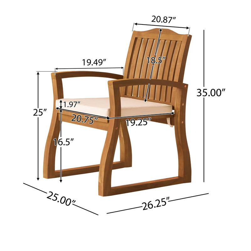 9-Piece Acacia Wood Outdoor Patio Dining Set by HouseOfZazla