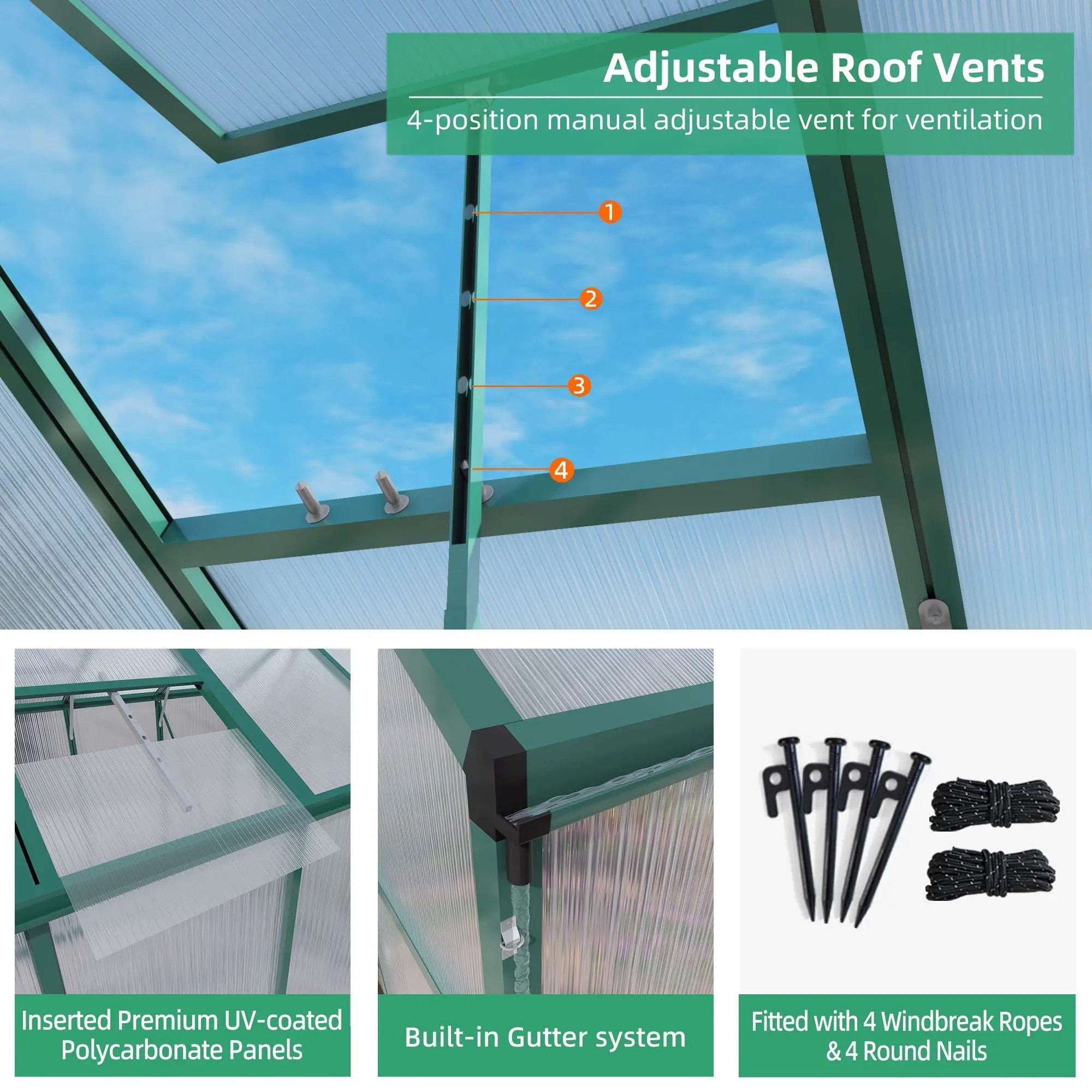 Polycarbonate Walk-In house, Raised Base For Outdoor In All Season by HouseOfZazla