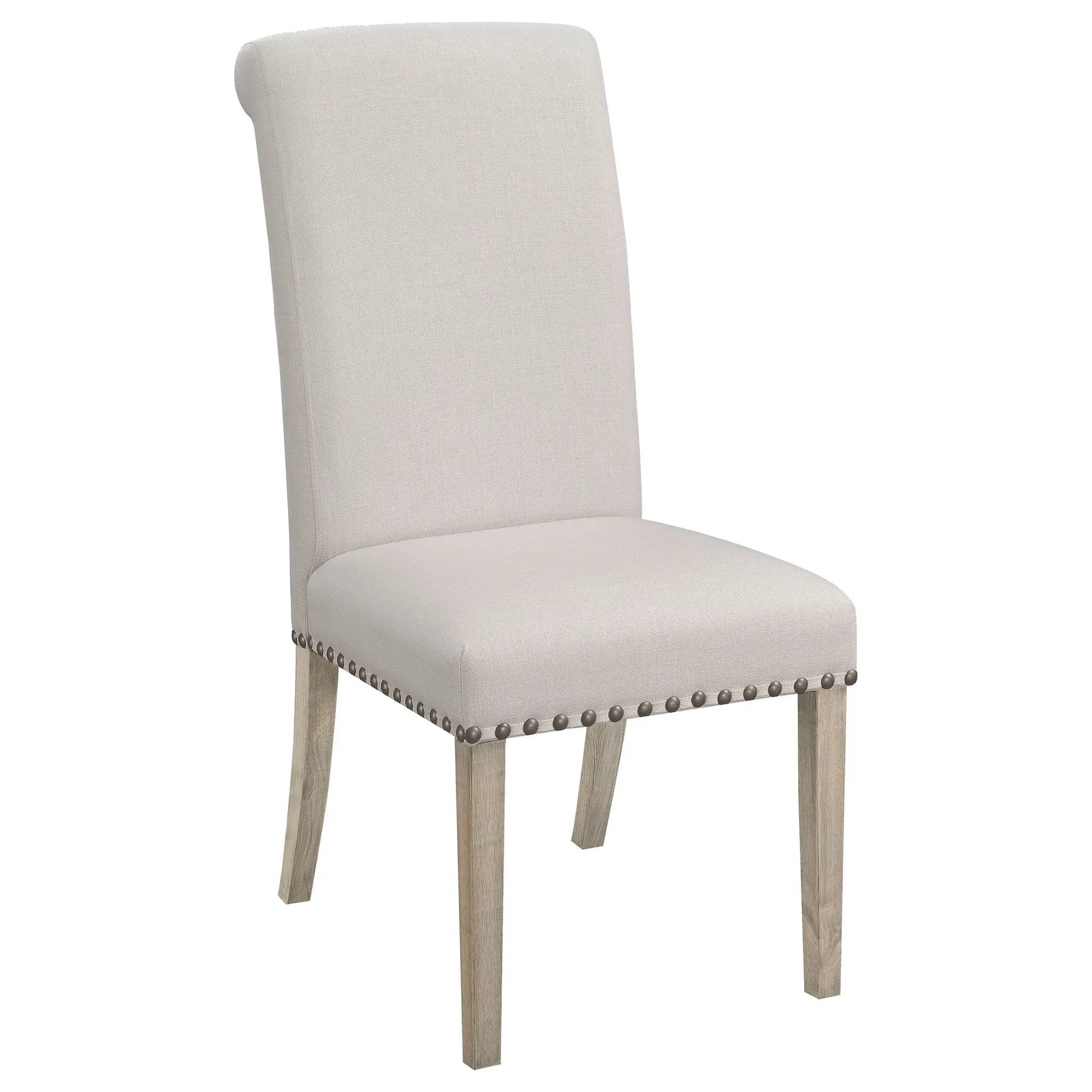 Salem Fabric Upholstered Dining Side Chair Beige (Set of 2) by Unique Piece Furniture
