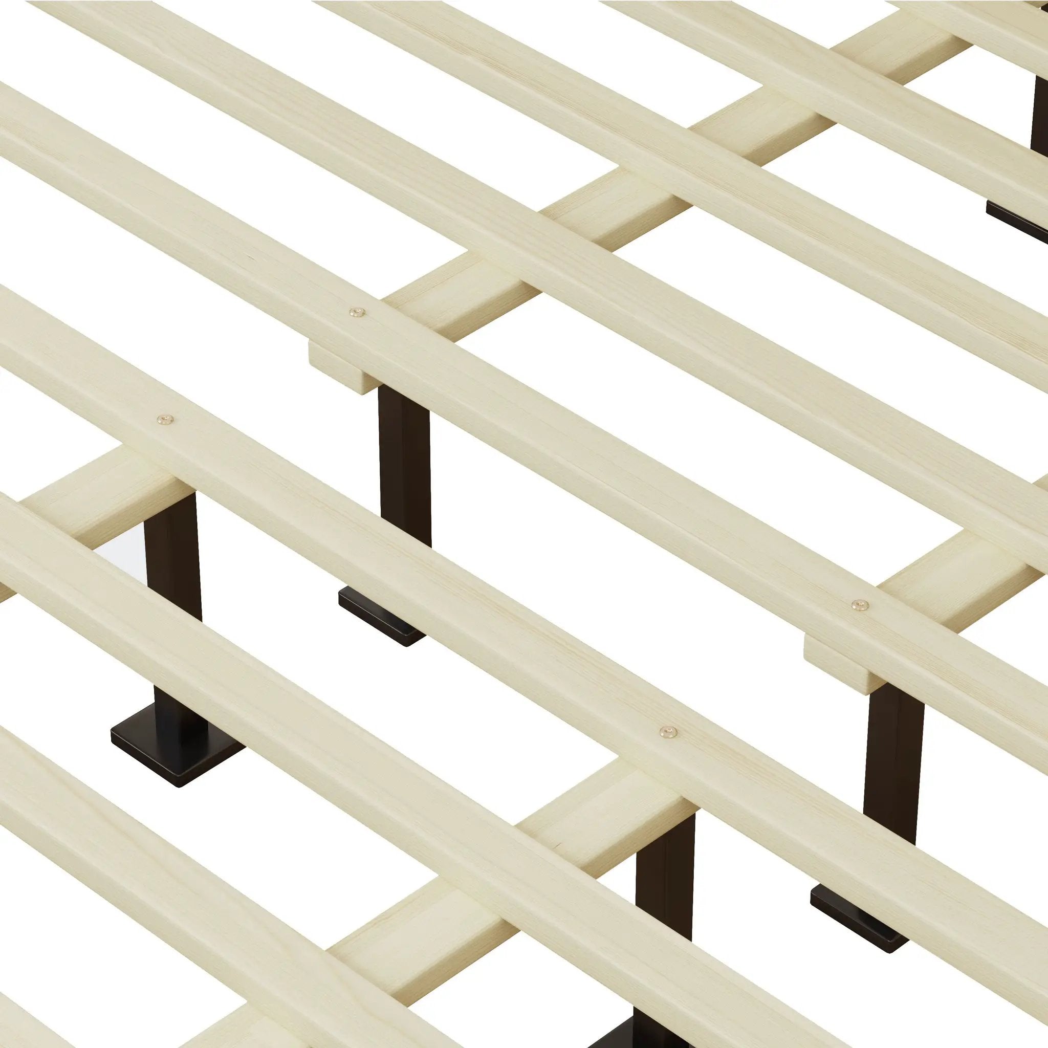 Solid Wood Platform California King Bed With Rattan by HouseOfZazla
