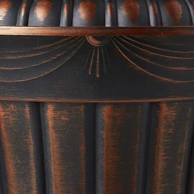 PL00CP Classic Traditional Plastic Urn Planter, 16" x 18", Brushed Copper by GreenHaven Gardens